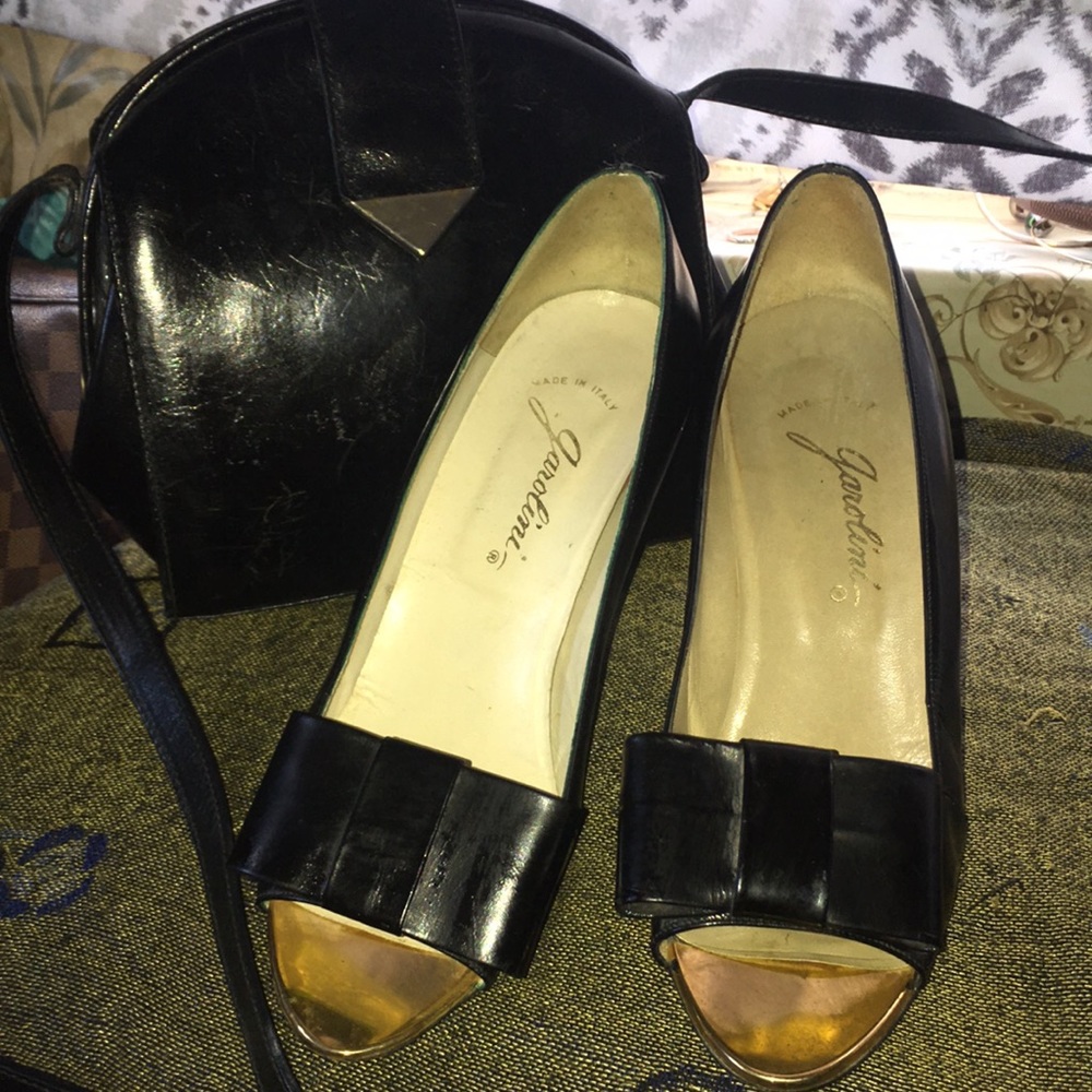 Vintage garolini shoes with free vintage Christian Italy 🇮🇹 bag